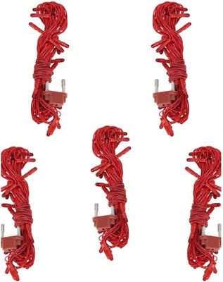 Local Charm 100 LEDs 7 m Red Steady String Rice Lights(Pack of 5)