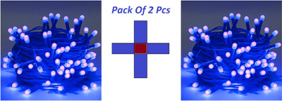 Jee Dee 40 LEDs 15 m Blue Color Changing, Flickering, Steady Ball Rice Lights(Pack of 2)