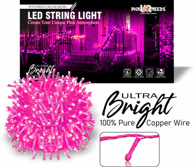 Daily Needs Shop 60 LEDs 20 m Pink Steady String Rice Lights(Pack of 1)
