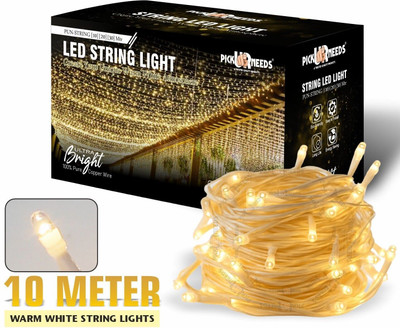 Pick Ur Needs 74 LEDs 10 m Beige Steady String Rice Lights(Pack of 1)