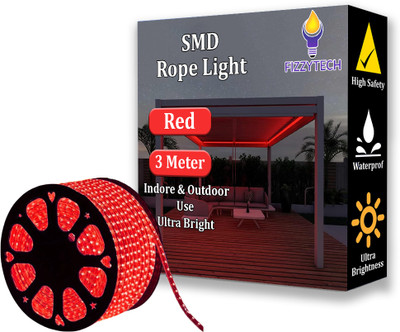 FIZZYTECH 390 LEDs 3 m Red Color Changing Strip Rice Lights(Pack of 1)