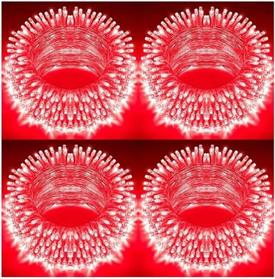AP Source 40 LEDs 11.5 m Red Steady Ball Rice Lights(Pack of 4)
