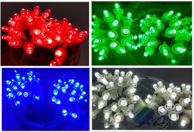 A.S.D. Electronics 50 LEDs 8.53 m White, Red, Green, Blue Steady String Rice Lights(Pack of 4)