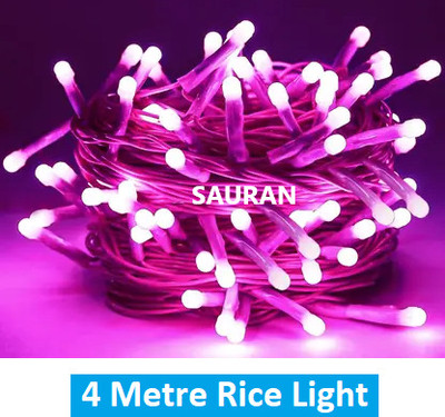 Sauran 15 LEDs 4 m Pink Steady String Rice Lights(Pack of 1)