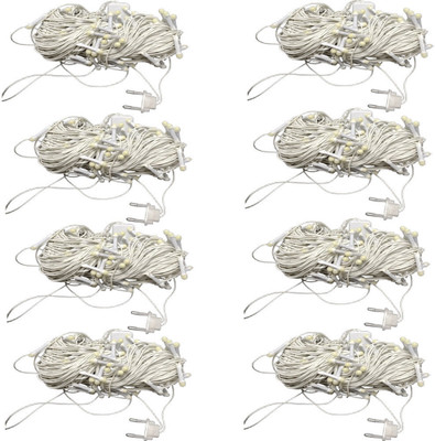 Tryka 60 LEDs 18 m White Steady String Rice Lights(Pack of 8)