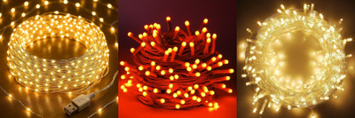 NKXIK 35 LEDs 10 m Multicolor Steady Strip Rice Lights(Pack of 3)