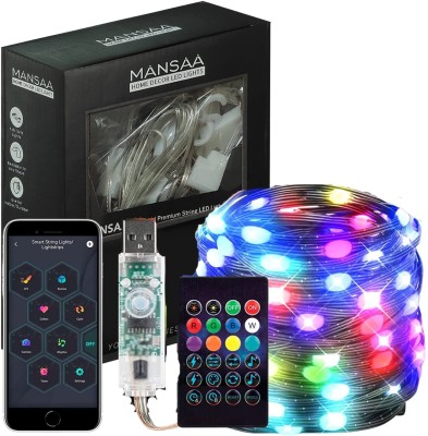 MANSAA 100 LEDs 10 m Multicolor Color Changing, Flickering String Rice Lights(Pack of 1)