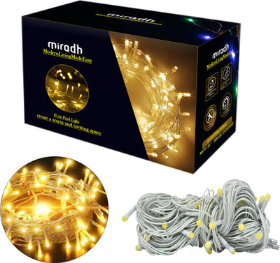 MIRADH 36 LEDs 10 m Yellow Steady String Rice Lights(Pack of 1)