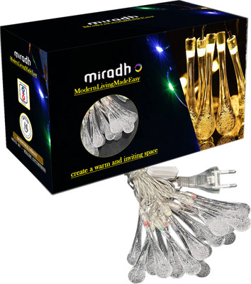 MIRADH 14 LEDs 3 m Yellow Steady Water Drop Rice Lights(Pack of 1)