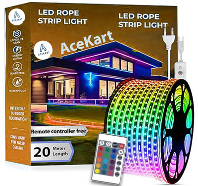 TheAce 600 LEDs 5 m Multicolor Color Changing, Flickering, Steady Strip Rice Lights(Pack of 1)