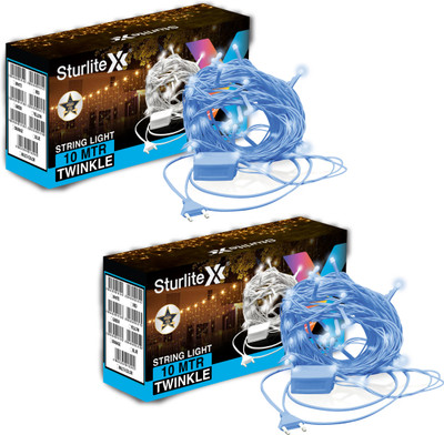 Sturlite 46 LEDs 10 m Blue Steady Bulb Rice Lights(Pack of 2)