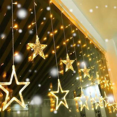anishify 138 LEDs 2.49 m Yellow Flickering, Steady Star Rice Lights(Pack of 1)
