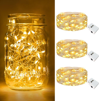 Litverse 20 LEDs 2 m Yellow Color Changing, Flickering, Steady String Rice Lights(Pack of 3)