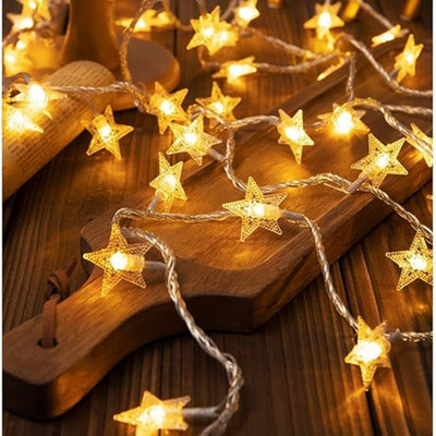 JKSHOPEE 16 LEDs 3 m Yellow, White Steady Star Rice Lights(Pack of 1)