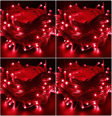 Local Charm 112 LEDs 12.5 m Red Steady String Rice Lights(Pack of 4)
