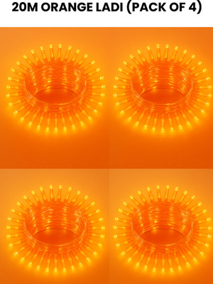 ZESTRUM 58 LEDs 15.5 m Orange Steady Bulb Rice Lights(Pack of 4)