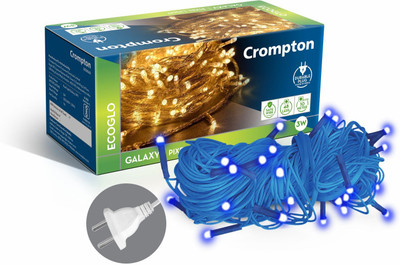 Crompton 48 LEDs 10 m Blue Steady String Rice Lights(Pack of 1)