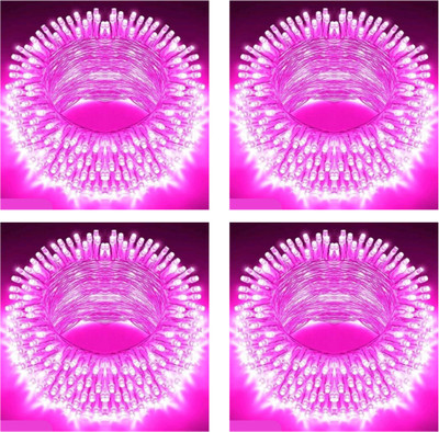 valora 40 LEDs 11 m Pink Steady String Rice Lights(Pack of 4)