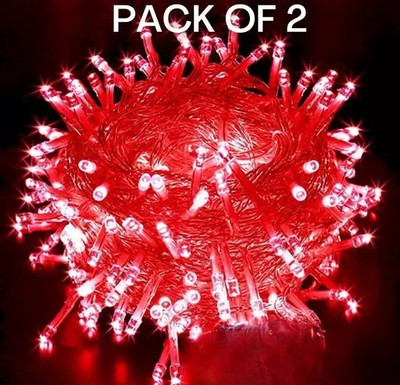 METBRIGHT 42 LEDs 12 m Red Steady Bulb Rice Lights(Pack of 2)