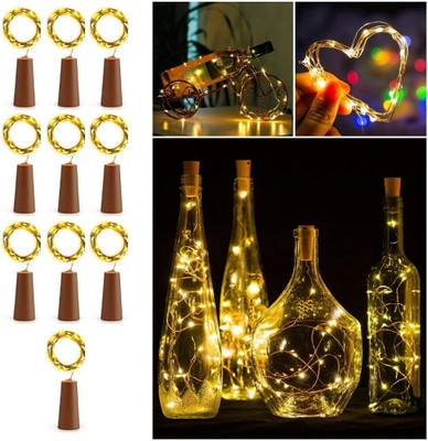 Styluge 20 LEDs 2 m Yellow Steady String Rice Lights(Pack of 10)