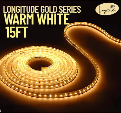 Longitude 1200 LEDs 5 m Gold Steady Strip Rice Lights(Pack of 1)