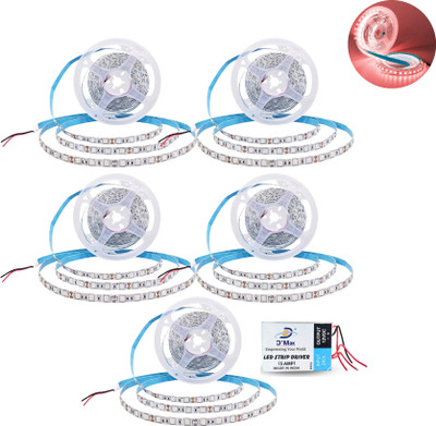 D'Mak 5 LEDs 5 m Red Flickering Bulb Rice Lights(Pack of 5)