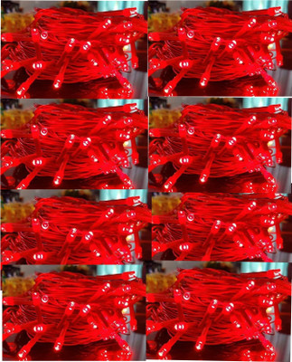 Local Charm 224 LEDs 13 m Red Steady String Rice Lights(Pack of 8)