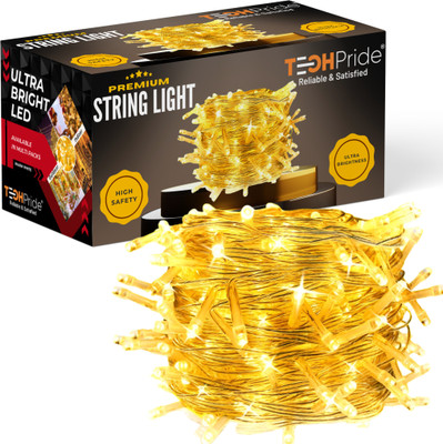 TechPride 40 LEDs 11 m Yellow Steady String Rice Lights(Pack of 1)