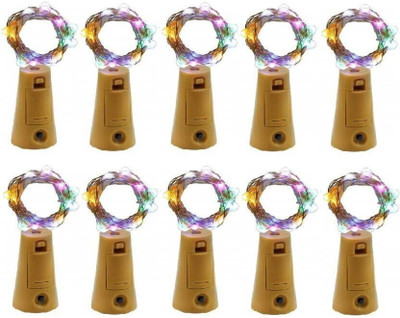 Lakshya 20 LEDs 2.03 m Multicolor Steady String Rice Lights(Pack of 10)