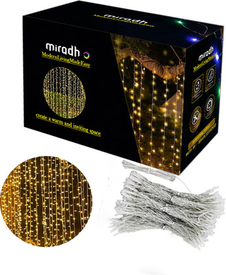 MIRADH 180 LEDs 2.5 m Yellow Color Changing, Flickering, Steady String Rice Lights(Pack of 1)