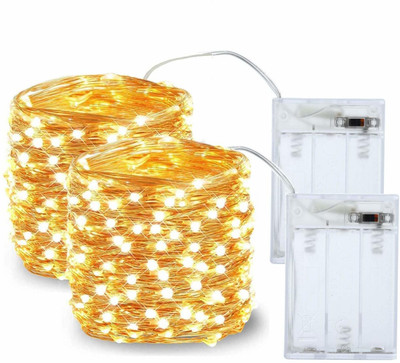 MG TRADING 30 LEDs 3.3 m Yellow Steady Bulb Rice Lights(Pack of 2)