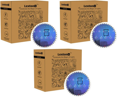 Lexton 130 LEDs 3.5 m Multicolor Steady Diya Rice Lights(Pack of 3)
