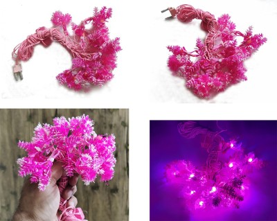 Dhinchak 12 LEDs 10 m Pink Steady Flower Rice Lights(Pack of 1)