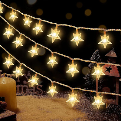 PRIMERISE 25 LEDs 4 m Yellow Steady Star Rice Lights(Pack of 1)