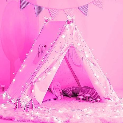 REPISH 40 LEDs 9.5 m Pink Steady String Rice Lights(Pack of 1)