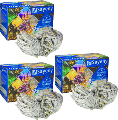 SAYENY 40 LEDs 15 m White Steady String Rice Lights(Pack of 3)