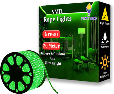 FIZZYTECH 2600 LEDs 20 m Green Steady Strip Rice Lights(Pack of 1)