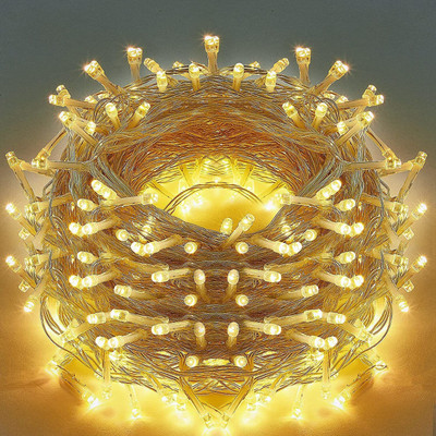 NISCO 120 LEDs 30 m Gold Steady String Rice Lights(Pack of 1)