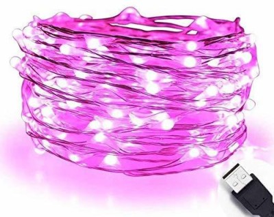 MANSAA 30 LEDs 3.05 m Pink Steady String Rice Lights(Pack of 1)