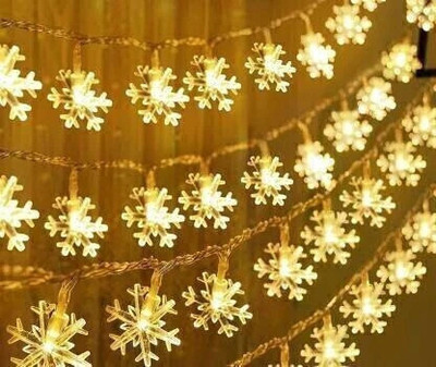 PESCA 200 LEDs 3 m Yellow Steady Snow Flake Rice Lights(Pack of 1)
