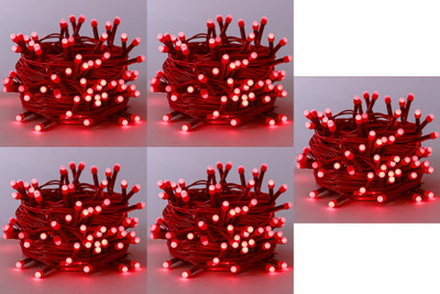 DOJI 36 LEDs 11 m Red Steady String Rice Lights(Pack of 5)