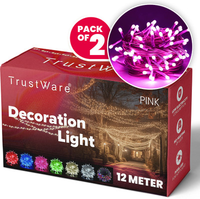 Trust Ware 38 LEDs 12 m Pink Steady String Rice Lights(Pack of 2)