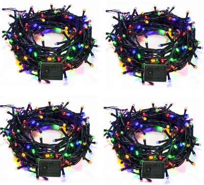 Home Delight 30 LEDs 7.98 m Multicolor Flickering String Rice Lights(Pack of 4)