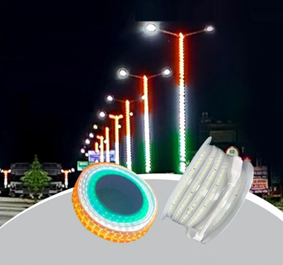 WunderVoX 1800 LEDs 15 m Orange, White, Green Steady Strip Rice Lights(Pack of 1)