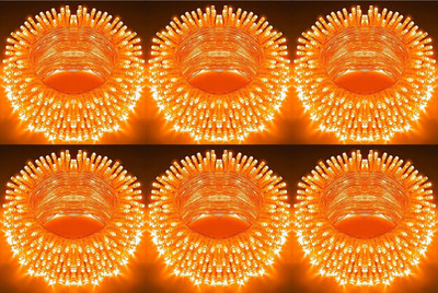 spark world 22 LEDs 6.5 m Orange Steady Bulb Rice Lights(Pack of 6)
