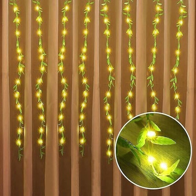 NKL 200 LEDs 3 m Yellow Flickering Leaf Rice Lights(Pack of 1)