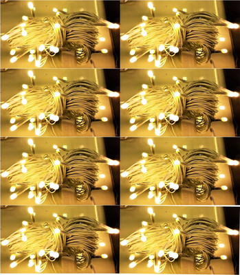 Local Charm 112 LEDs 13 m Yellow Steady String Rice Lights(Pack of 8)
