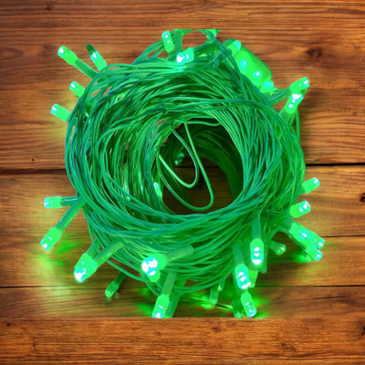 HASRU 100 LEDs 10.01 m Green Steady Bulb Rice Lights(Pack of 3)