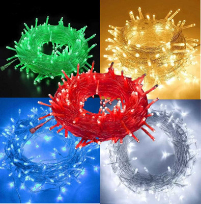 PARVEEN 26 LEDs 8 m Blue, Green, Red, White, Yellow Steady String Rice Lights(Pack of 5)