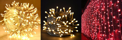 PKG 35 LEDs 10 m Multicolor Steady String Rice Lights(Pack of 3)